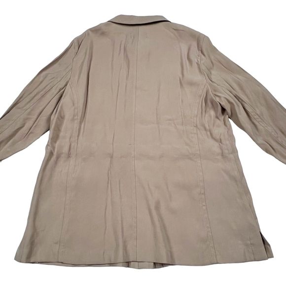 NWT Talbots Military Field Utility Jacket Drawcord Waist Shacket Tan Roll Tab XL - Picture 8 of 15